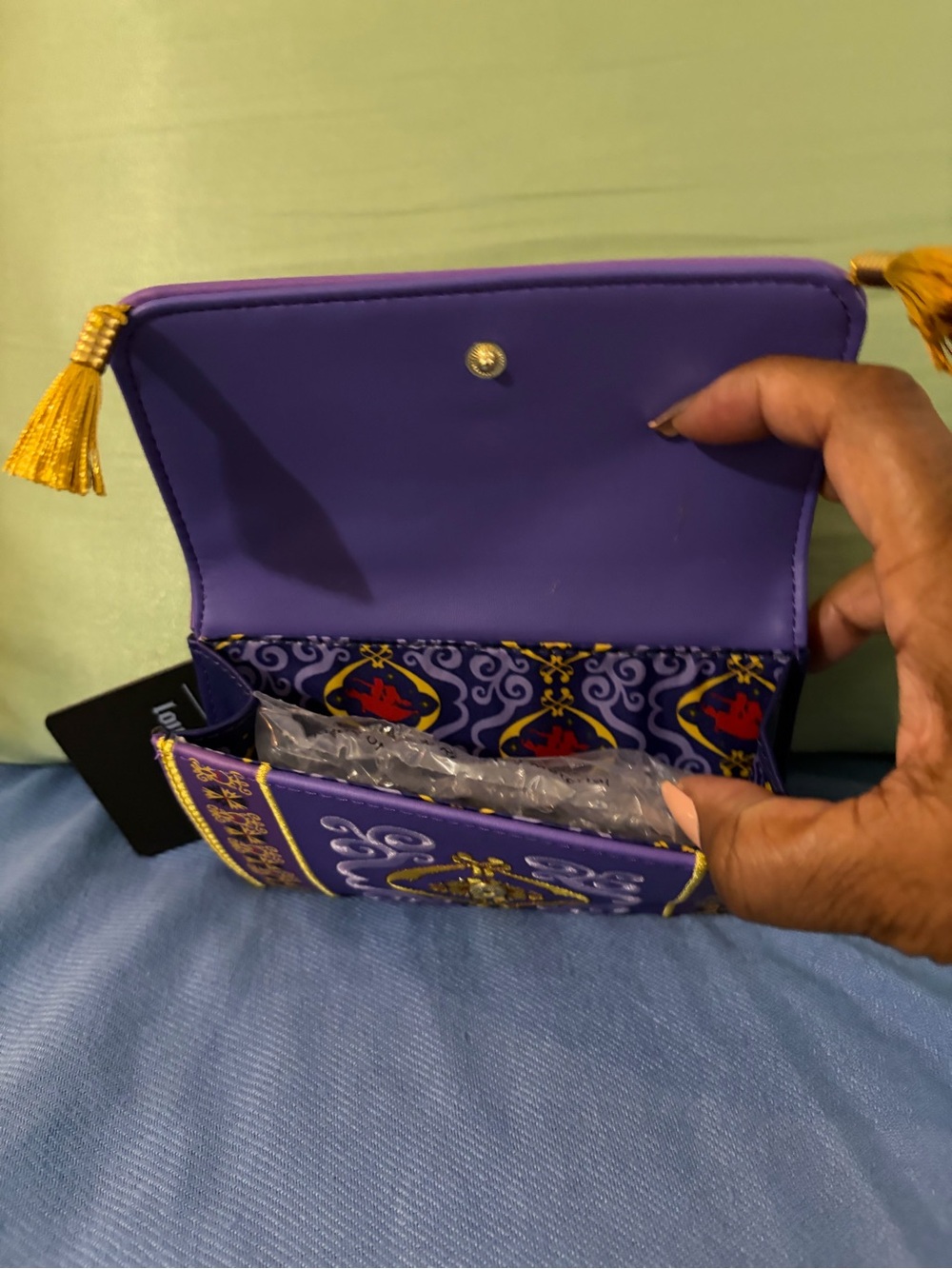 Disney Loungefly Purple Decorative Clutch Bag/Wallet with Tassels - Picture 5 of 5